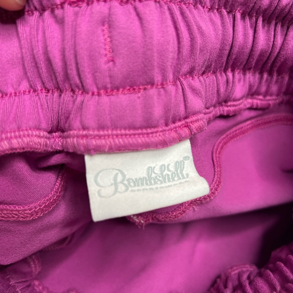 Bombshell Sportswear Magenta Athletic Shorts - Picture 3 of 3